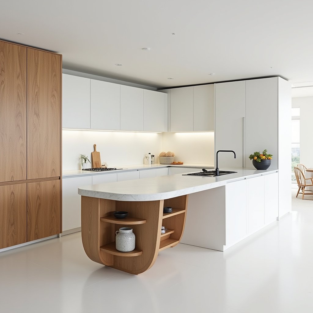 White Kitchen Oak Island 17