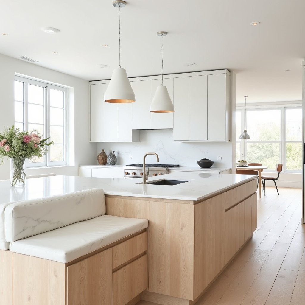 White Kitchen Oak Island 6