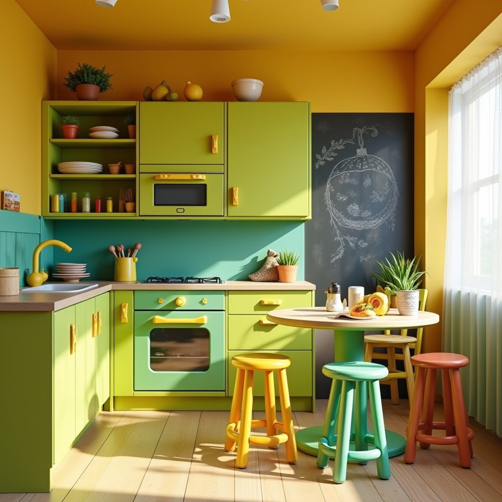 Yellow And Green Kitchen 11