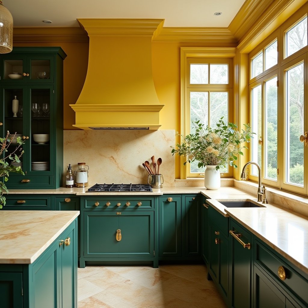 Yellow And Green Kitchen 12
