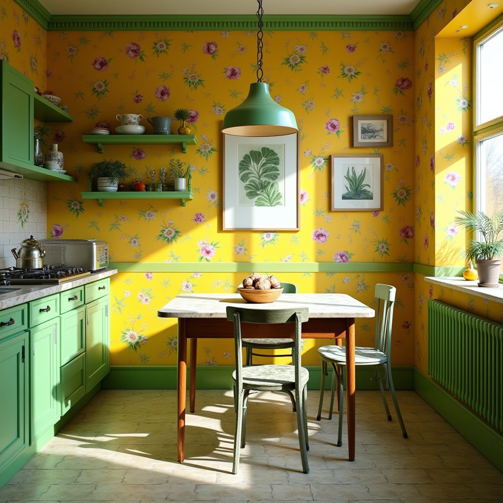 Yellow And Green Kitchen 14