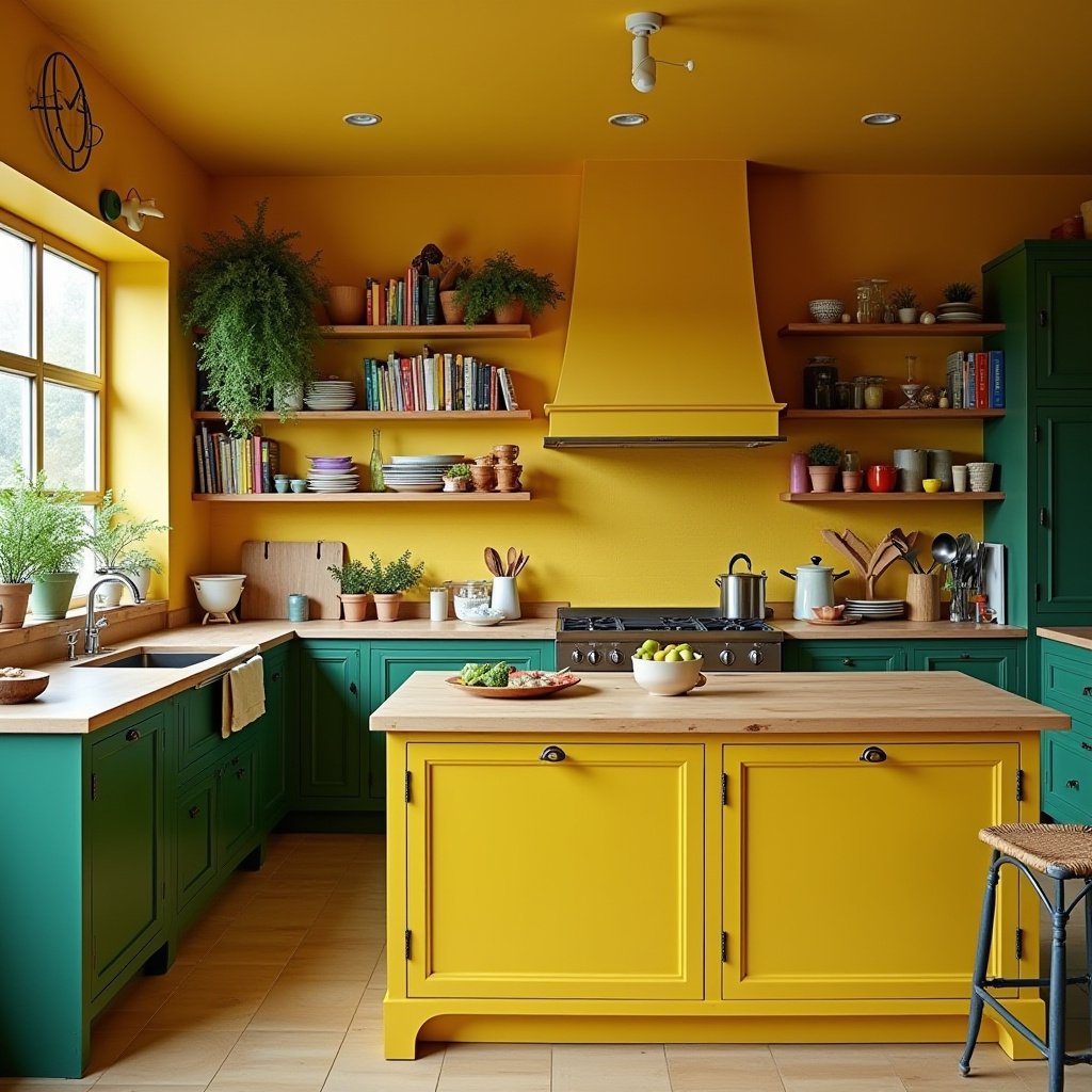 Yellow And Green Kitchen 15