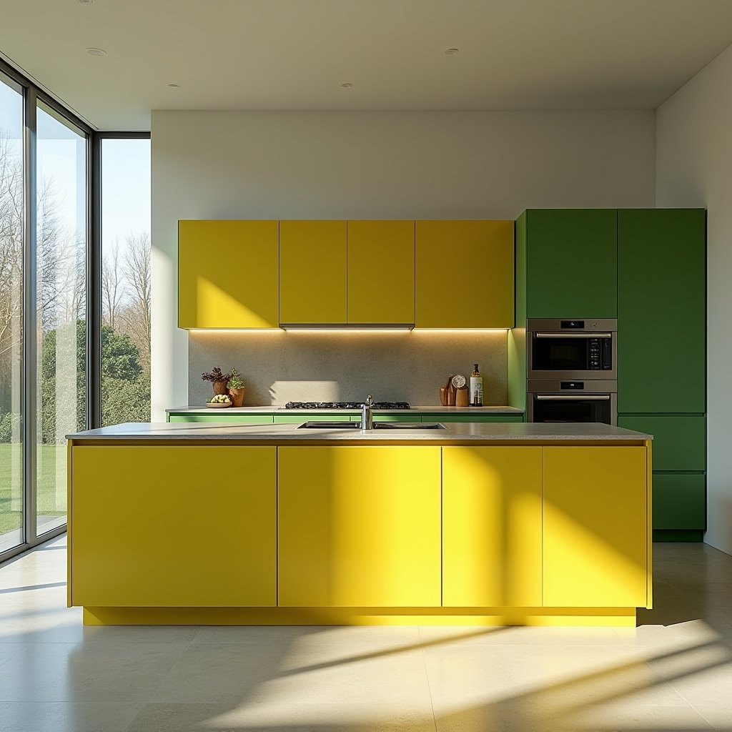 Yellow And Green Kitchen 17