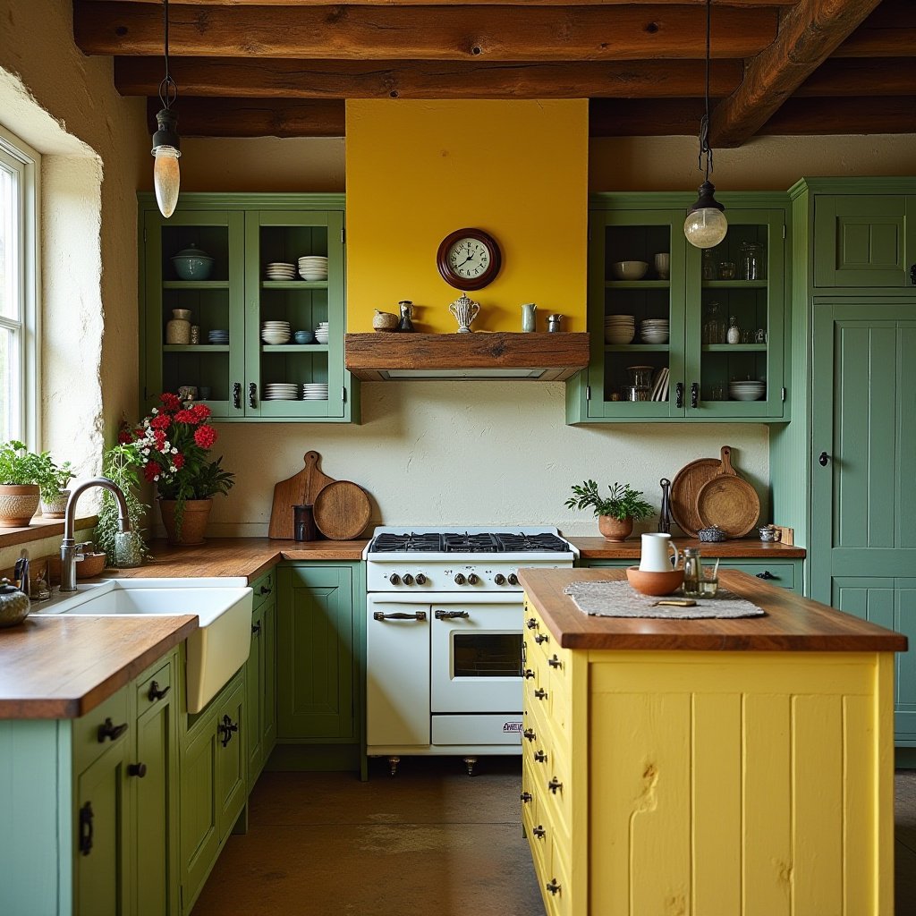 Yellow And Green Kitchen 18