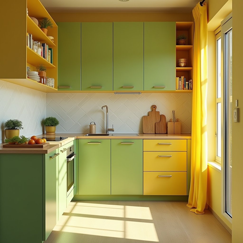 Yellow And Green Kitchen 20