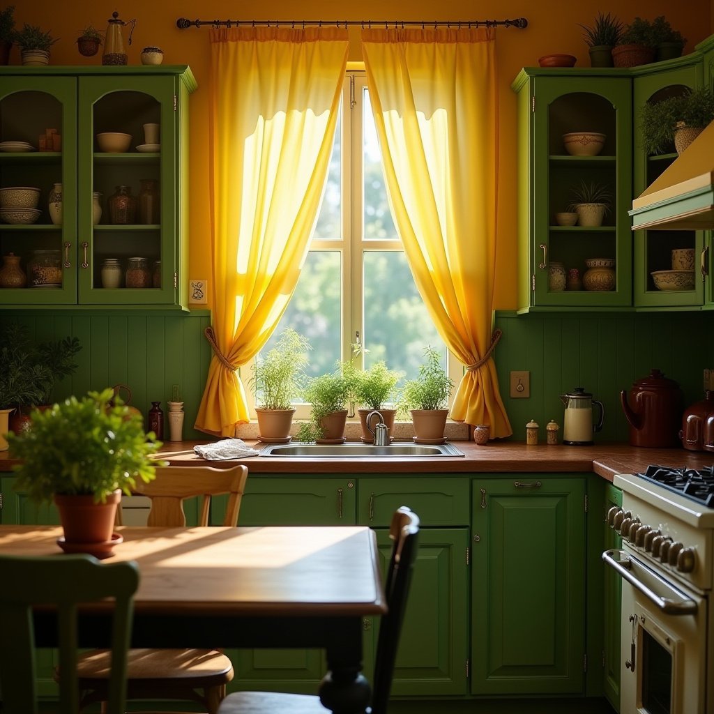 Yellow And Green Kitchen 3
