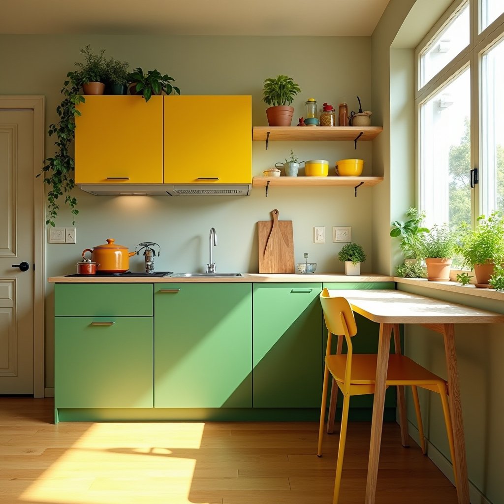 Yellow And Green Kitchen 6