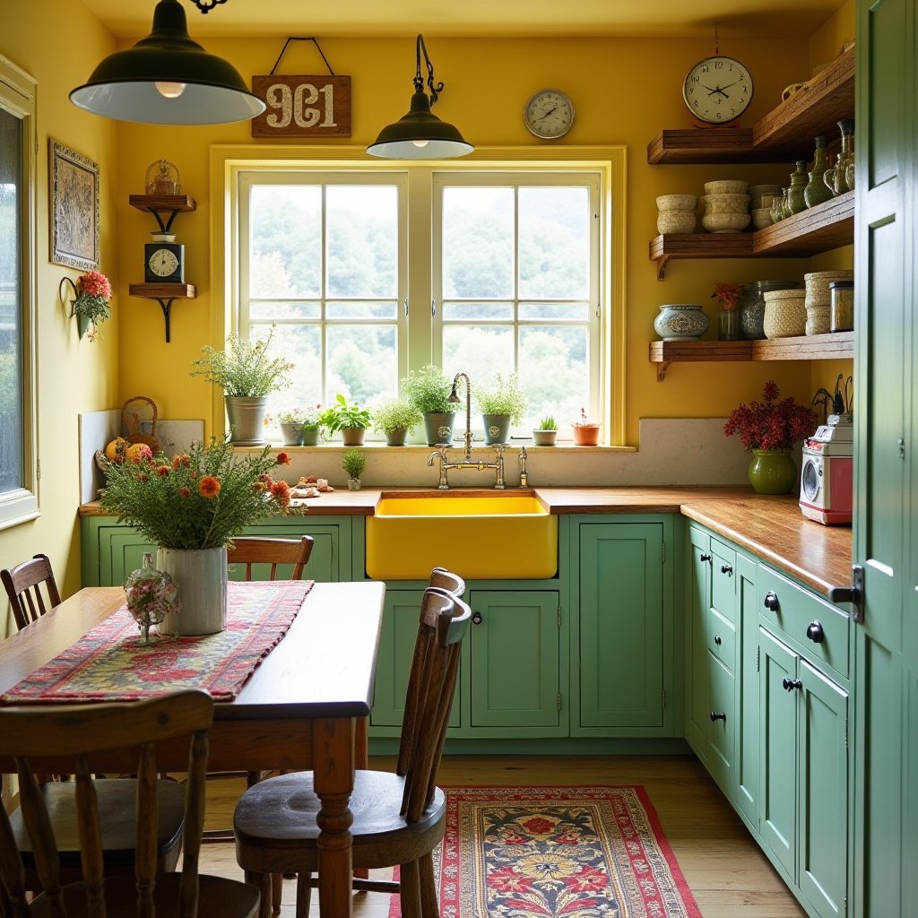 Yellow And Green Kitchen 9